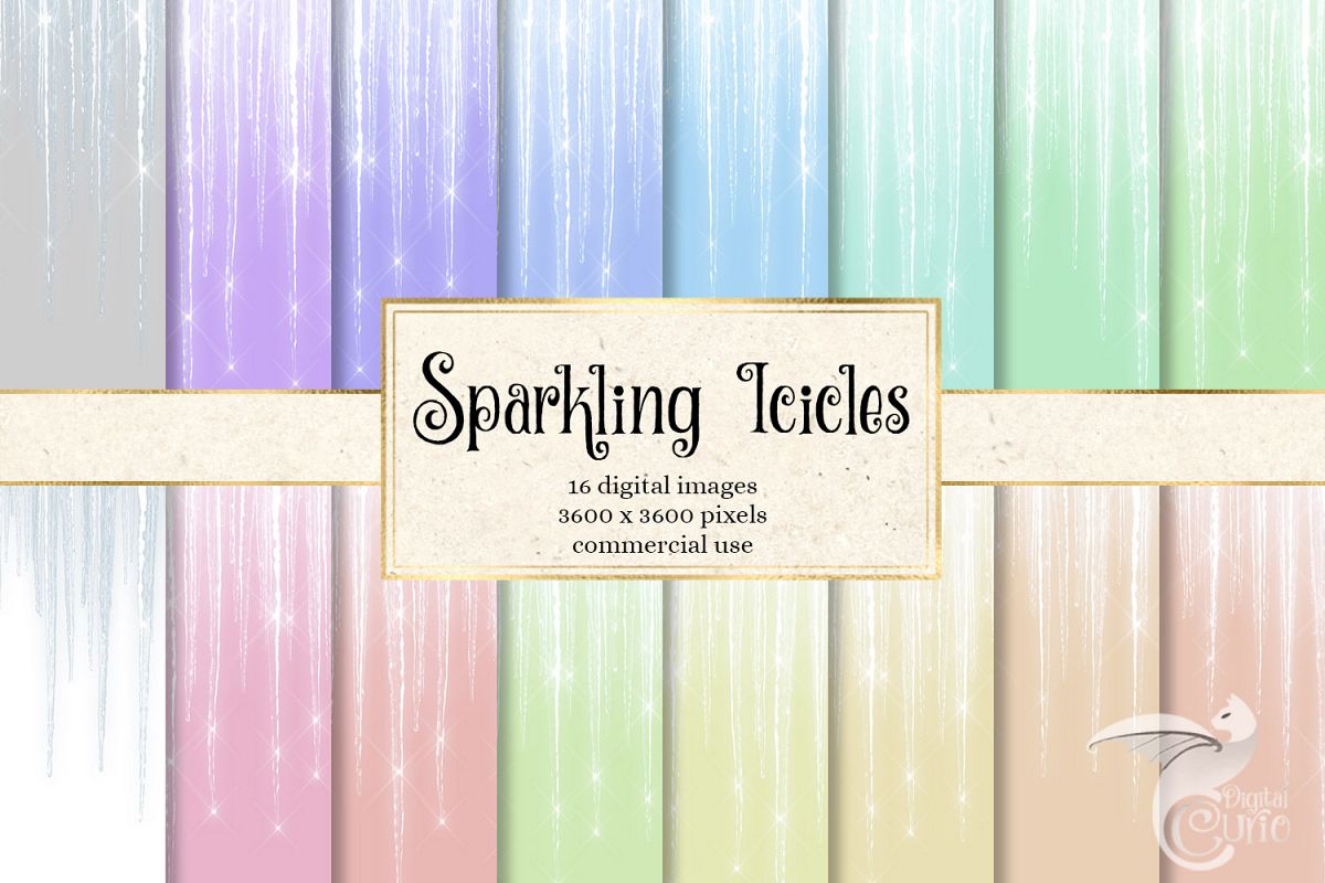 Sparkling Icicles Digital Paper example image 1