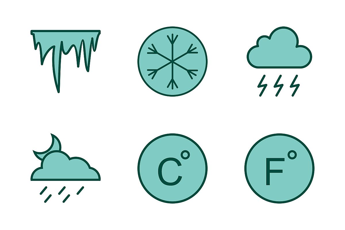 Set Of Weather And Season Icons example image 1