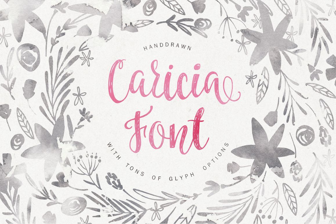 Caricia - handdrawn font example image 1