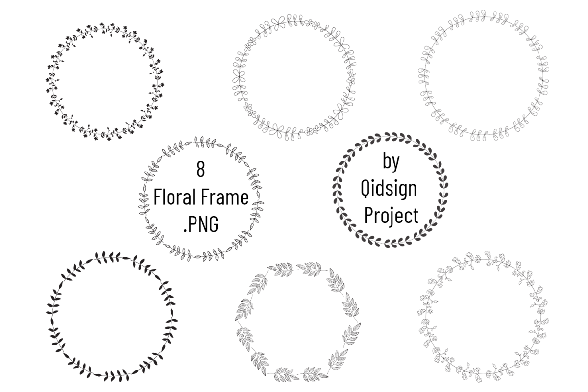 Floral Frame Clipart . PNG example image 1