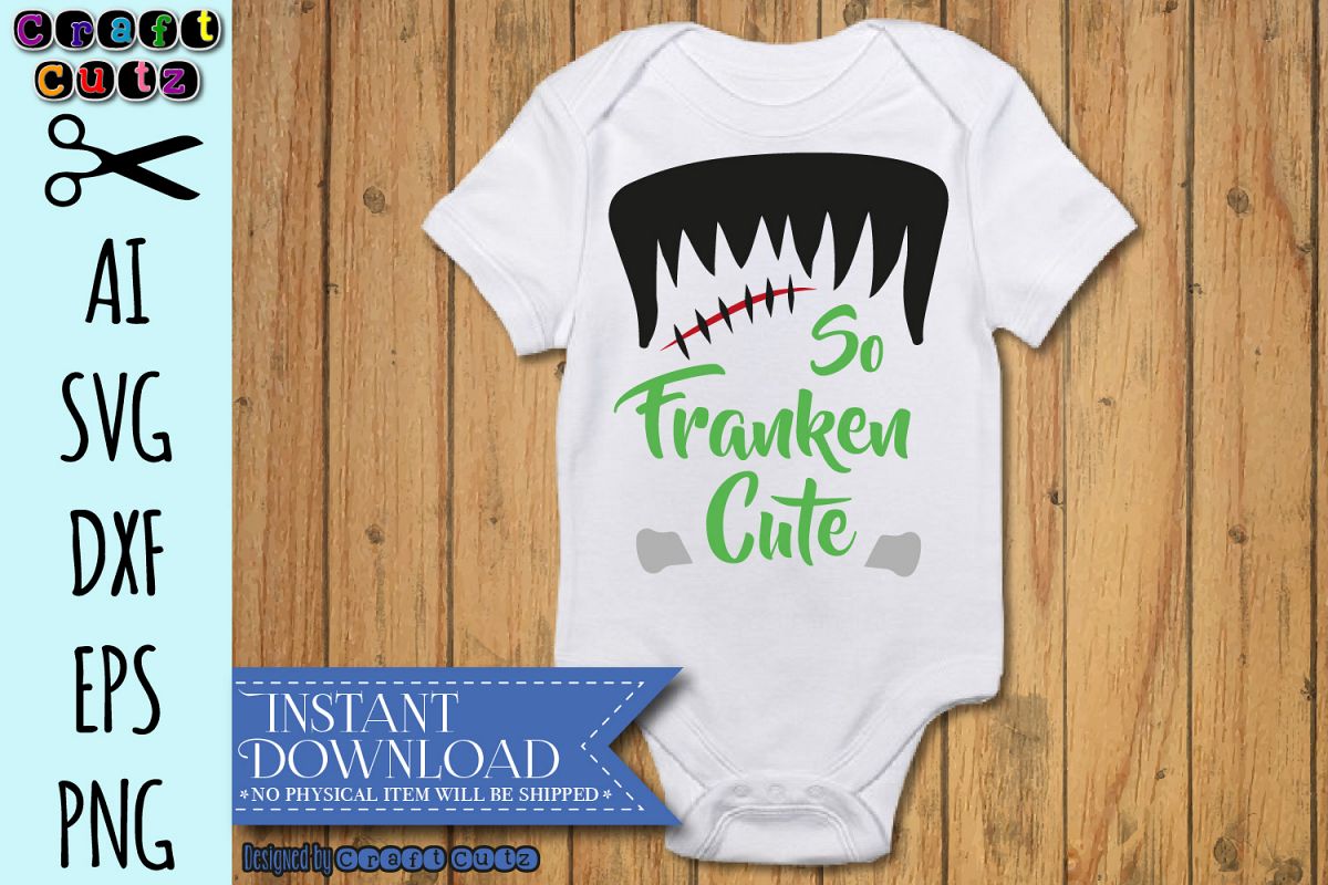 Download So Franken Cute SVG, Frankenstein Cut File, Halloween SVG ...