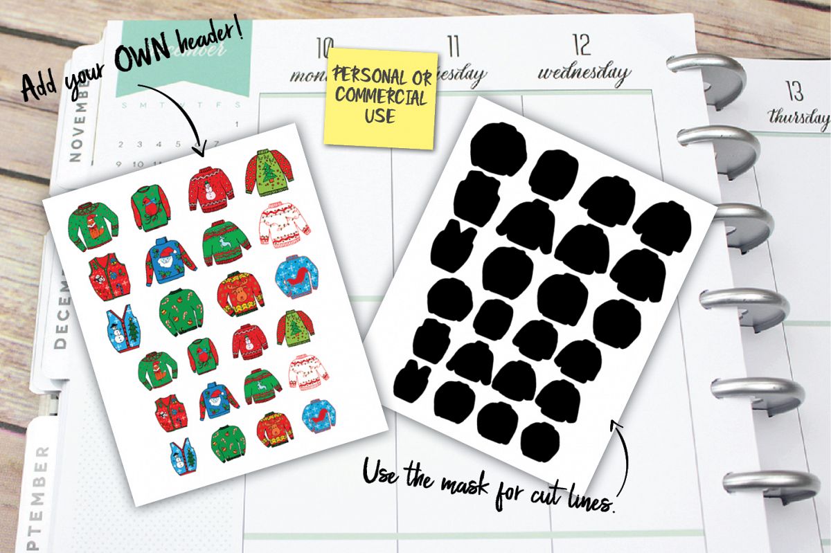 Christmas Sweater Planner Stickers example image 1