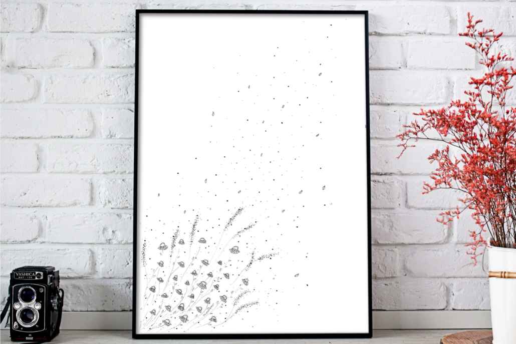 Doodle Daisies Artwork, A1, SVG example image 1