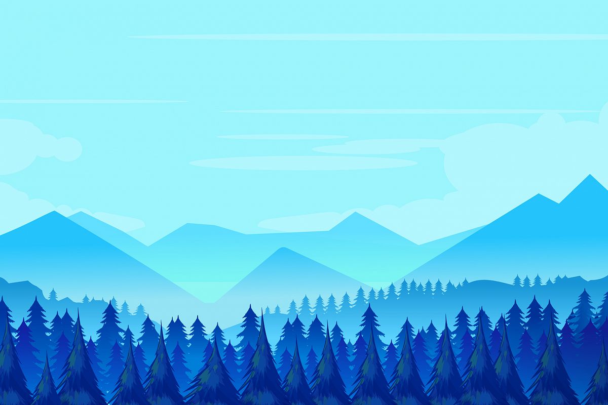 Winter mountains landscape with pine forest on foreground example image 1