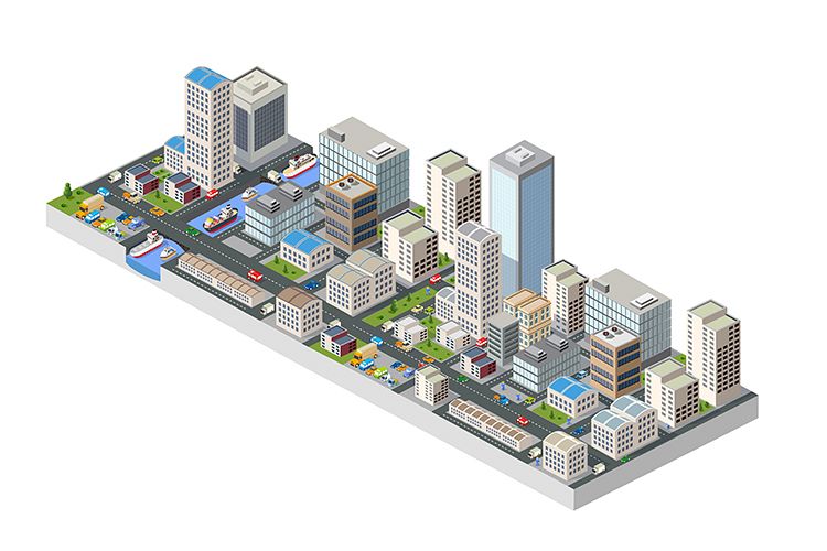 Large isometric city example image 1