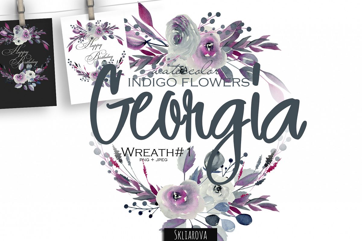 Georgia. Indigo Wreath #1. example image 1