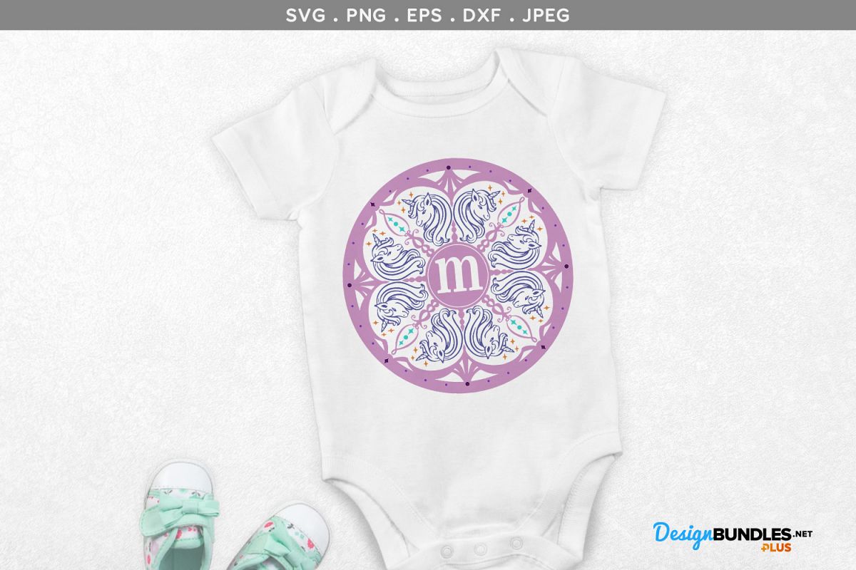 Download Unicorn Monogram Frame- svg, printable