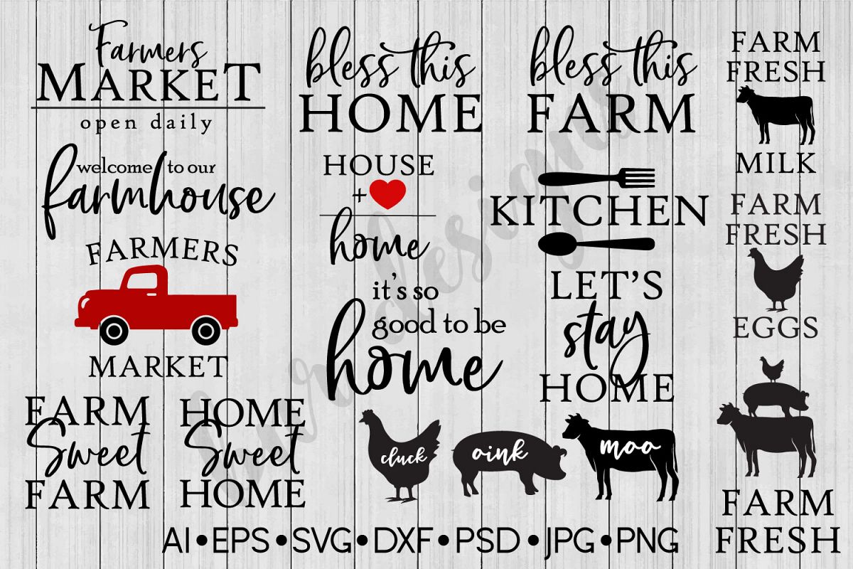 15 Designs! Farmhouse SVG, Home SVG, Farm SVG, SVG Bundle