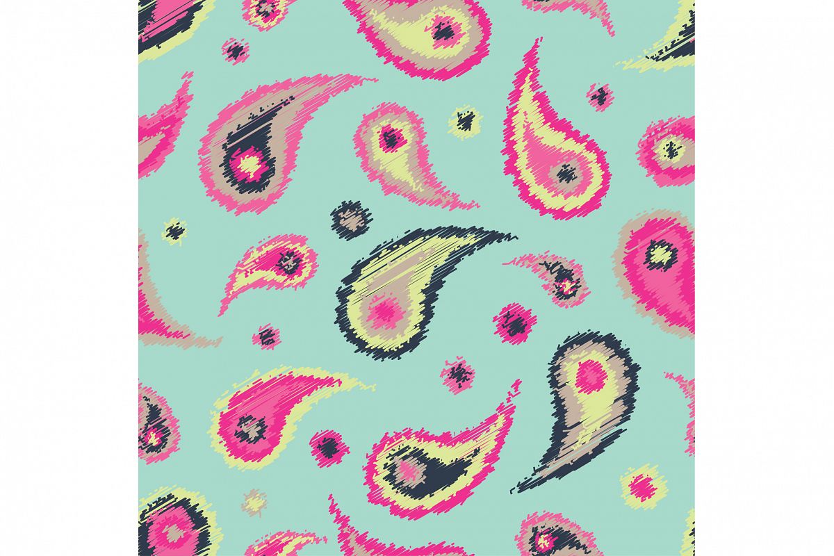 Ethnic boho seamless pattern with Paisley. Repeating background. Cloth design, wallpaper. example image 1