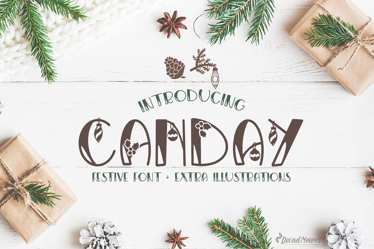 Canday - Festive Font with Extras example image 1