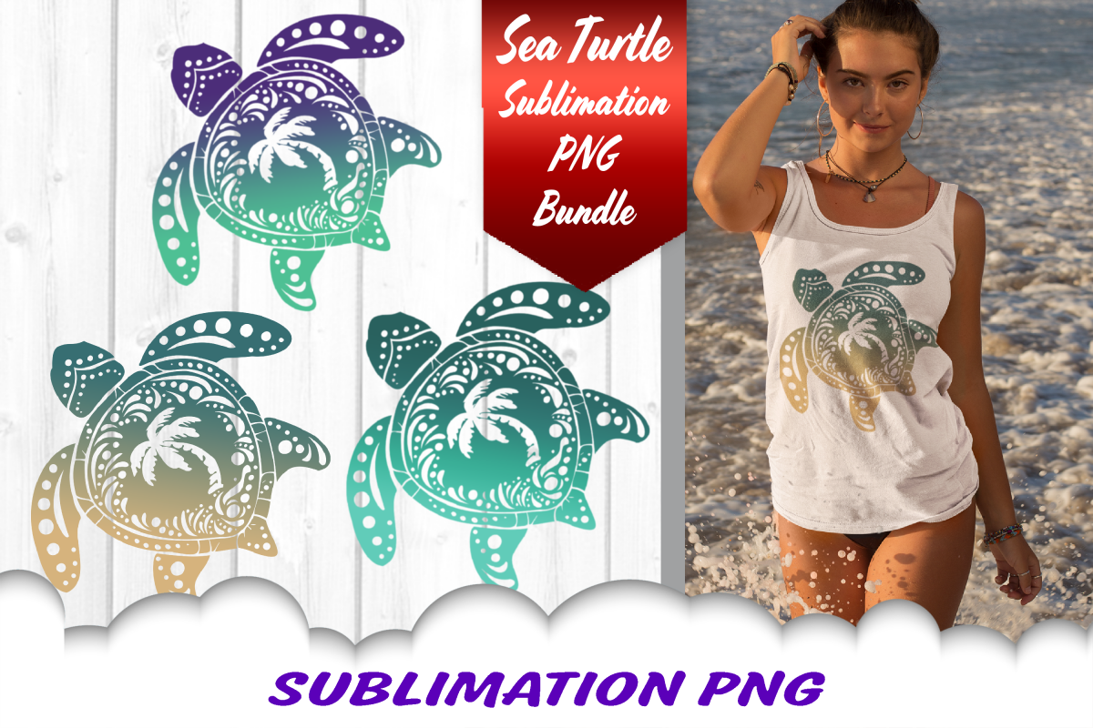 Download Sea Turtle Palm Beach Sublimation PNG Bundle (445194 ...