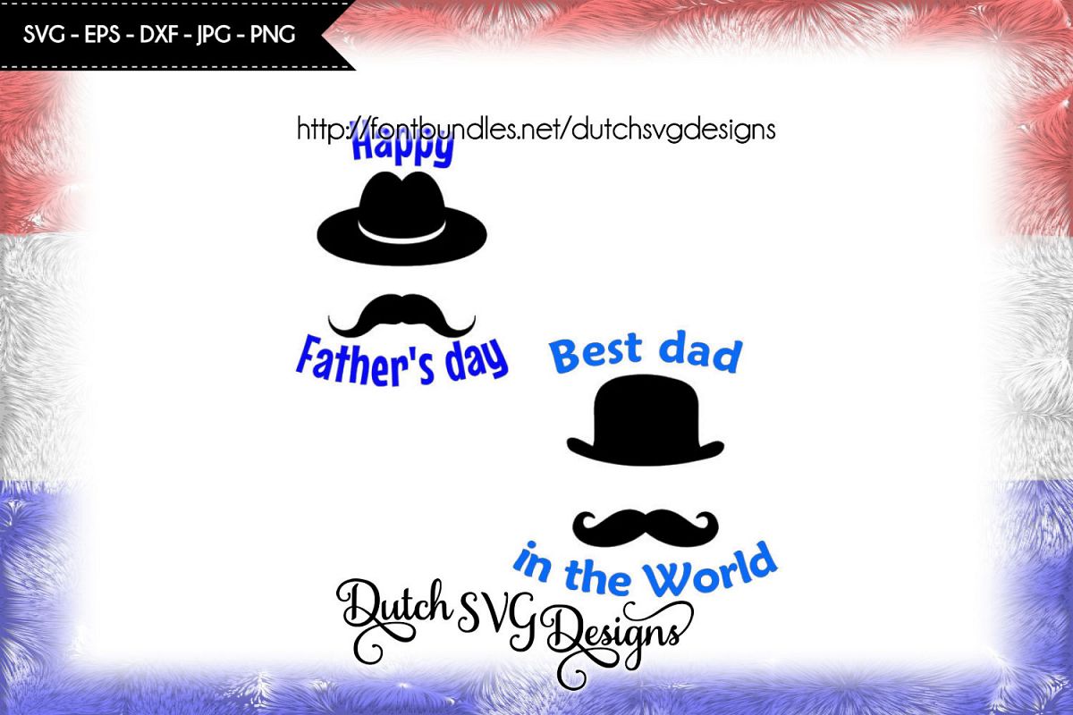 Cutting file Dad with hats and moustaches example image 1