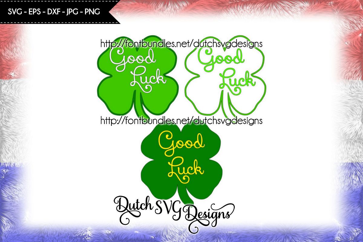 Cutting file Good Luck in 4 leaf Clover example image 1