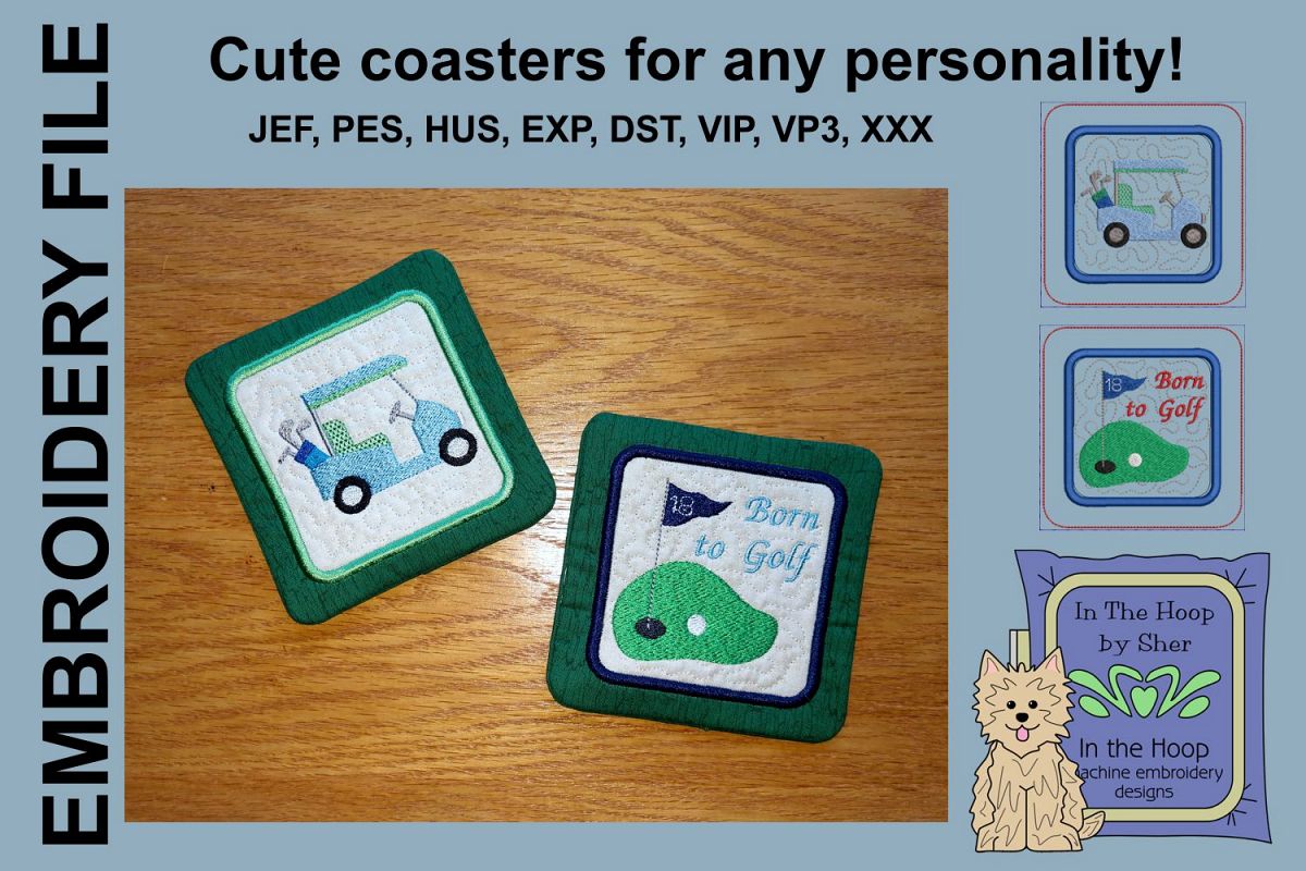 Golf Coasters - 4 x 4 and 5 x 7 Hoops example image 1