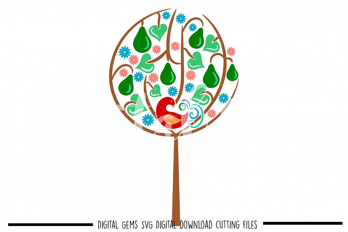 A Partridge in a pear tree SVG / DXF / EPS / PNG files example image 1