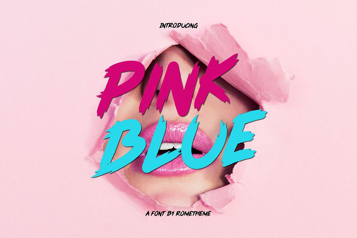 Pink Blue Font example image 1