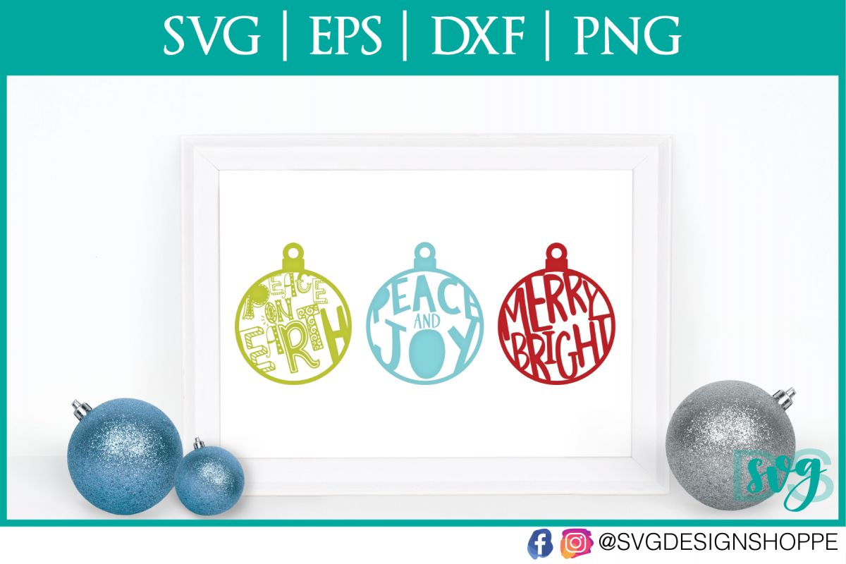 Christmas Ornaments, Christmas, SVG, SVG files for Cricut example image 1