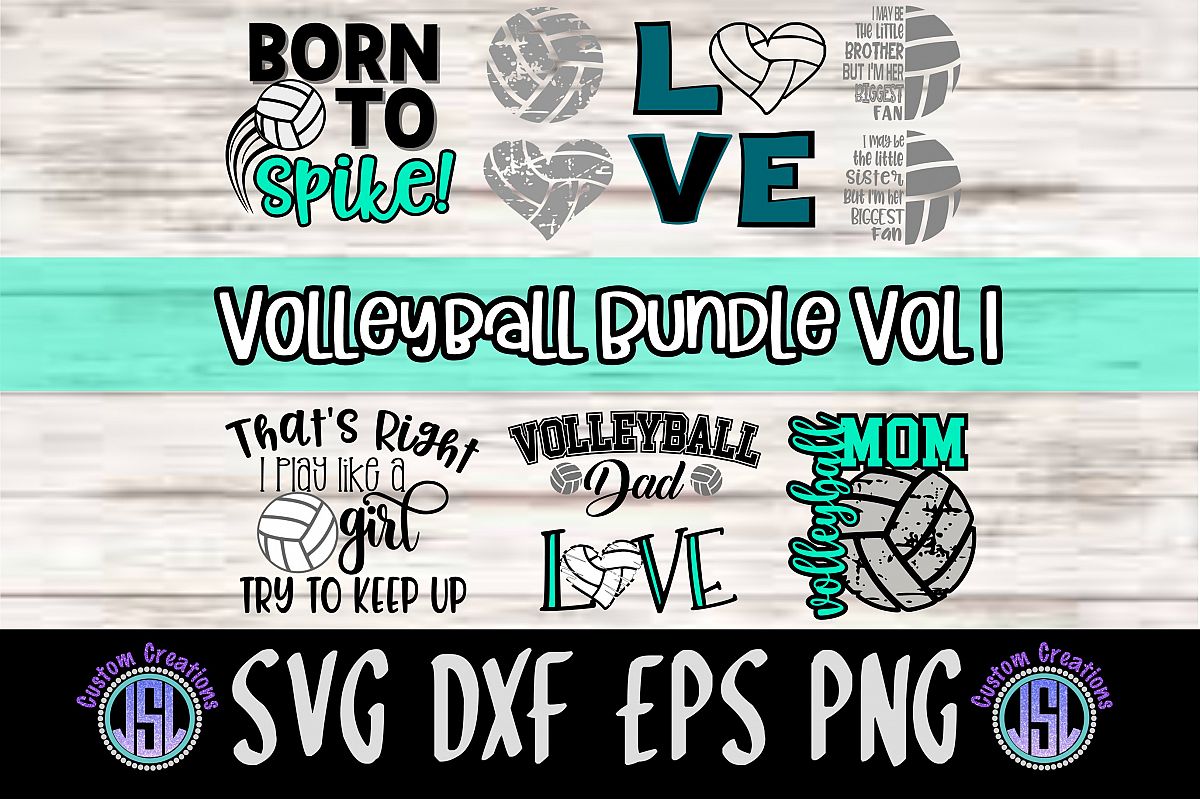 Volleyball Bundle Vol 1 |Set of 10 | SVG DXF EPS PNG example image 1