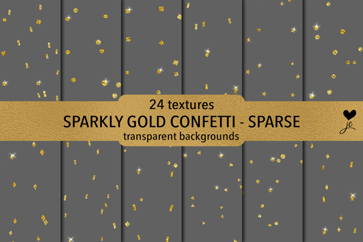 Sparkly Gold Confetti (Sparse) - transparent backgrounds example image 1