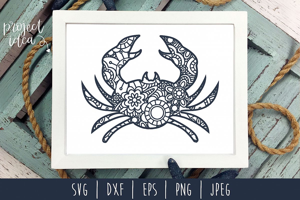 Download Crab Mandala Zentangle SVG, DXF, EPS, PNG, JPEG