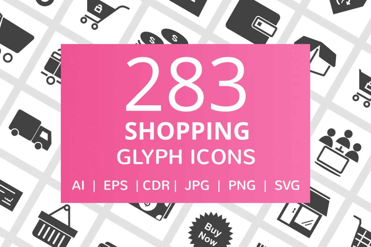283 Shopping Glyph Icons example image 1
