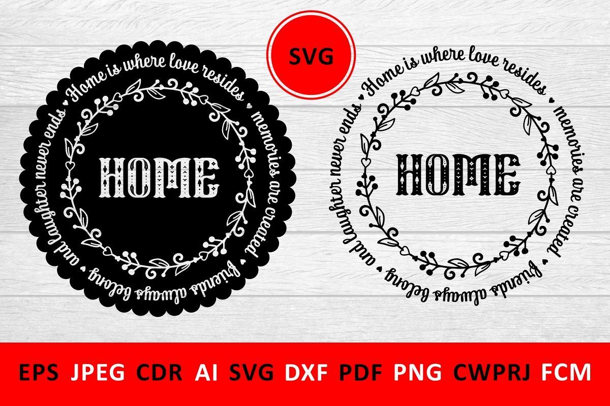Love Family SVG Quote cut file. Round frame example image 1