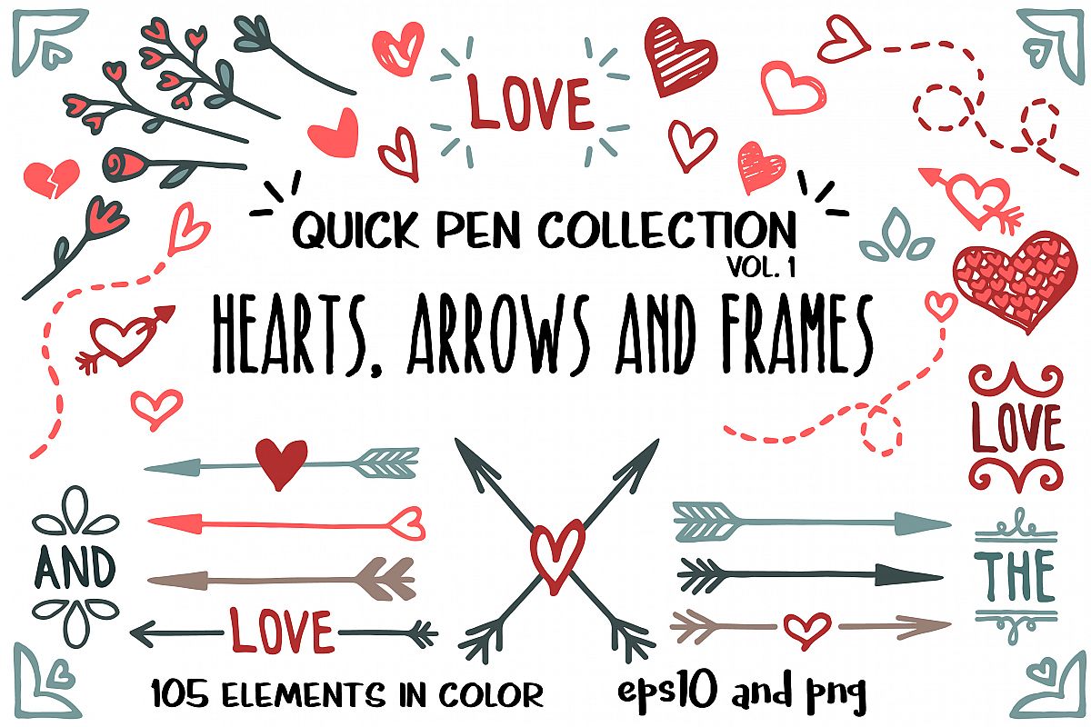 Hearts, arrows and frames example image 1