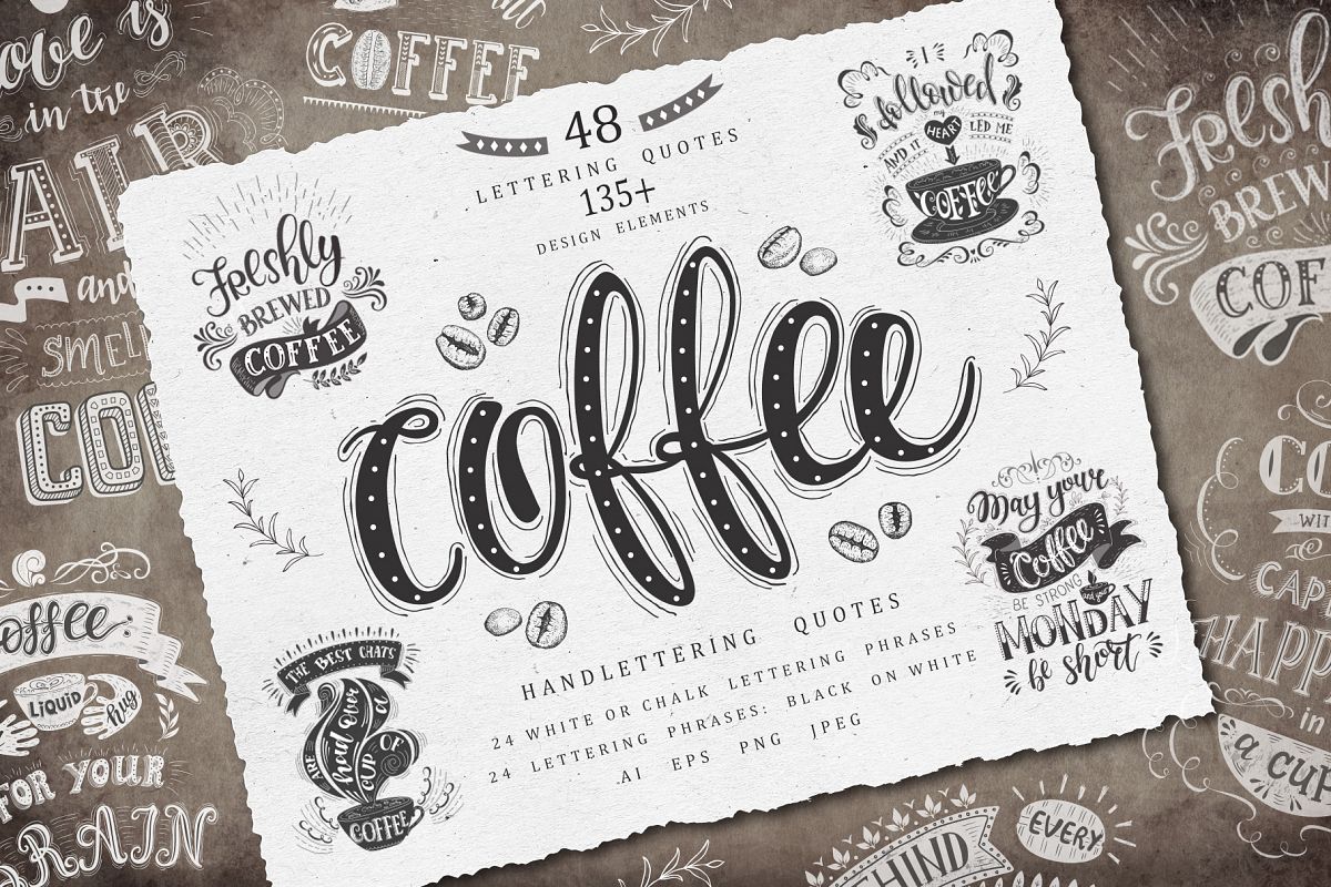 Coffee. Handlettering Quotes. example image 1