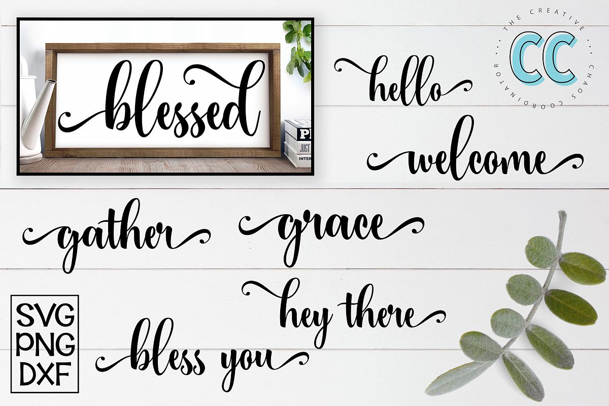 Script Word Bundle for Canvas Signs example image 1