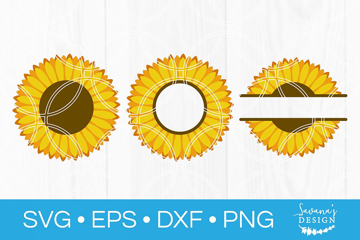 Sunflower Monogram Bundle SVG Cut Files for Summer & Spring example image 1