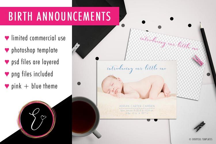 Design Your Own Birth Announcement, Diy Templates example image 1