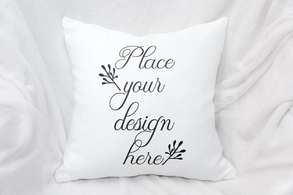 Download White pillow mockup cushion template autumn winter mock up ...