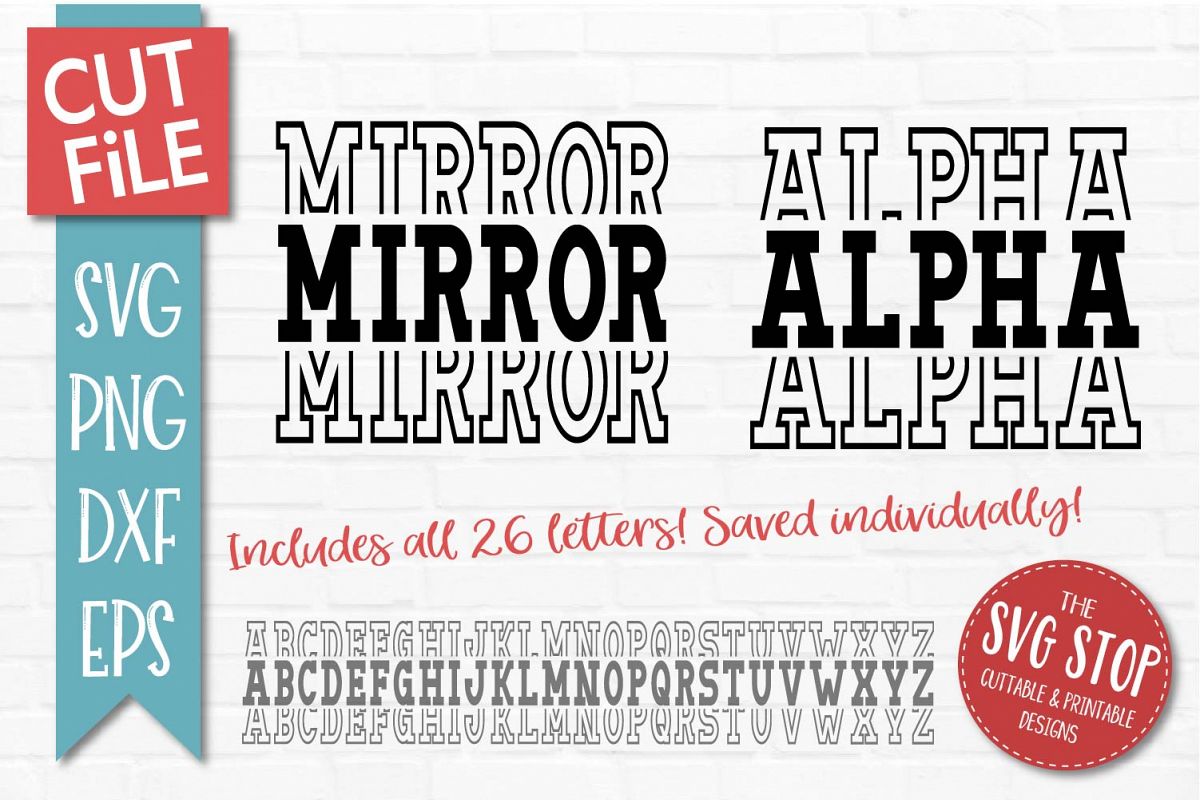 Mirror Alphabet Font - SVG, PNG, DXF, EPS