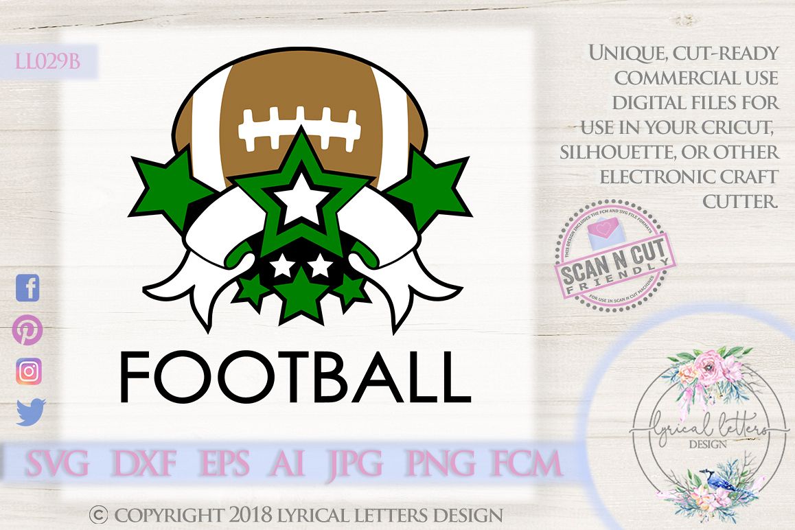 Football Sports Banner with Stars SVG DXF FCM LL029B example image 1