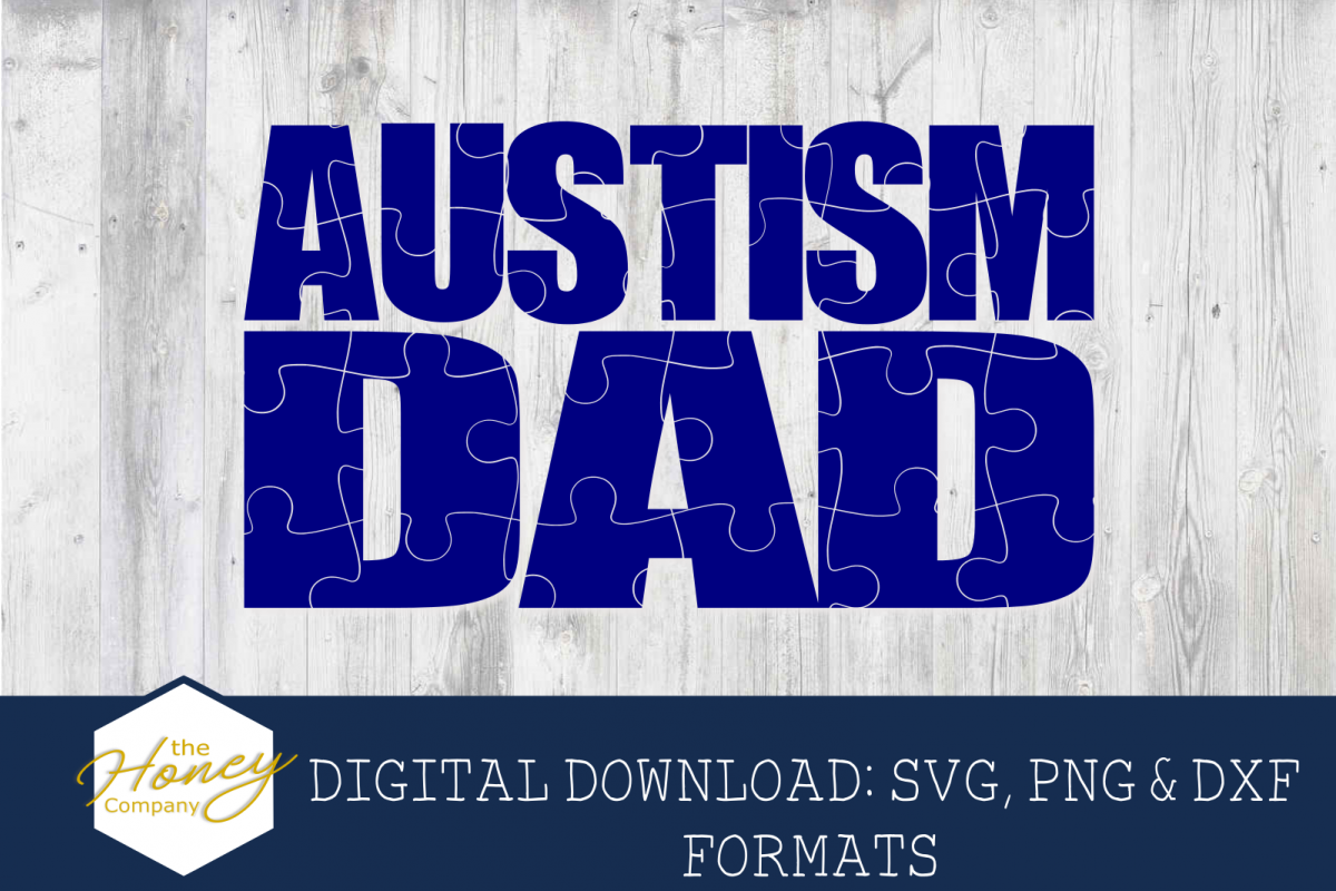 Autism Dad Clipart SVG DXF PNG Cutting Files Vector Set example image 1