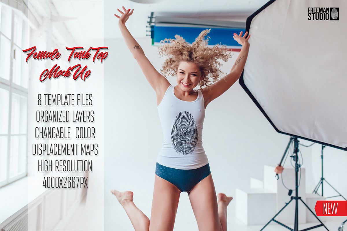 Female Tank-Top Mock-Up example image 1