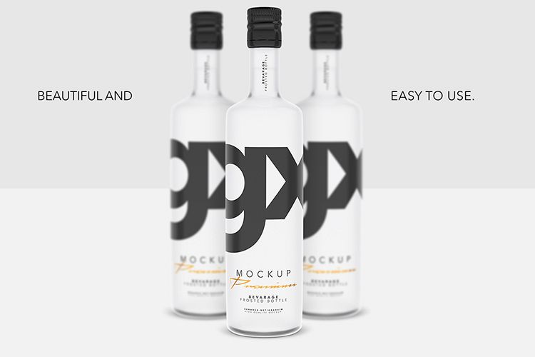 Beverage - Frosted Bottle - Mockup example image 1