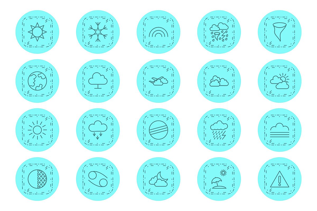 Set Of Weather And Season Icons example image 1
