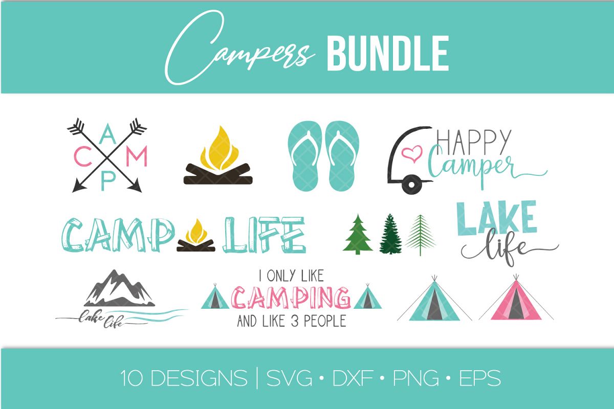 Camping SVG Bundle - Camper - Teepee - Lake Life - Arrows example image 1