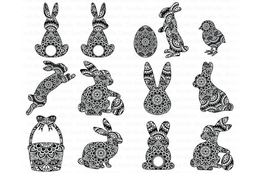 Free Free 57 Layered Bunny Mandala SVG PNG EPS DXF File