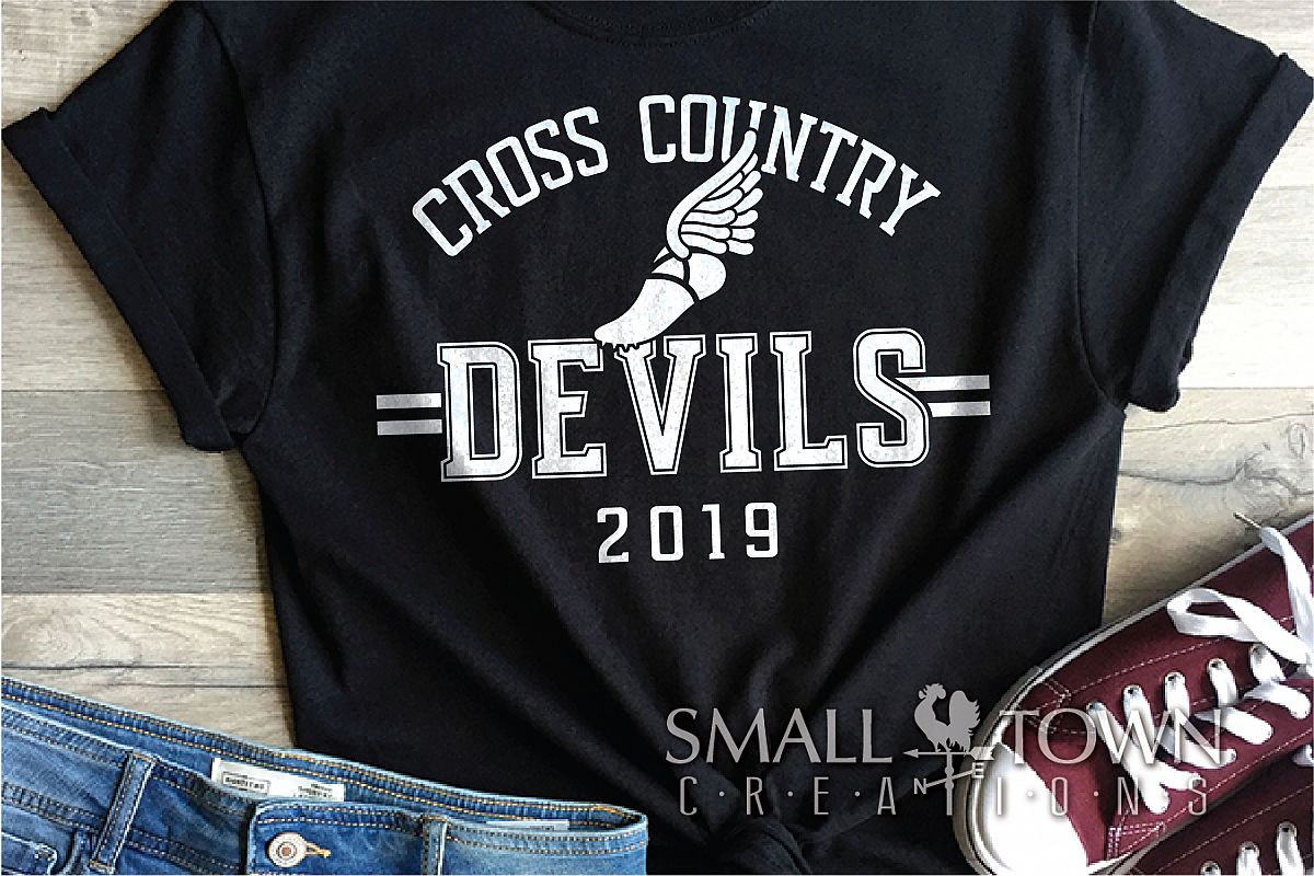 Devil Cross Country, Sports, Logo, PRINT, CUT & DESIGN example image 1
