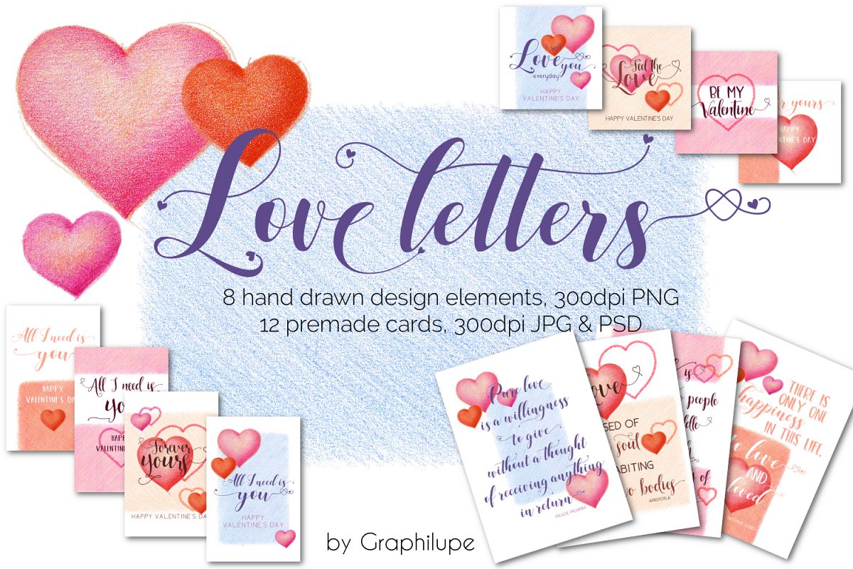 Love Letters - Hand-drawn Illustration Kit example image 1