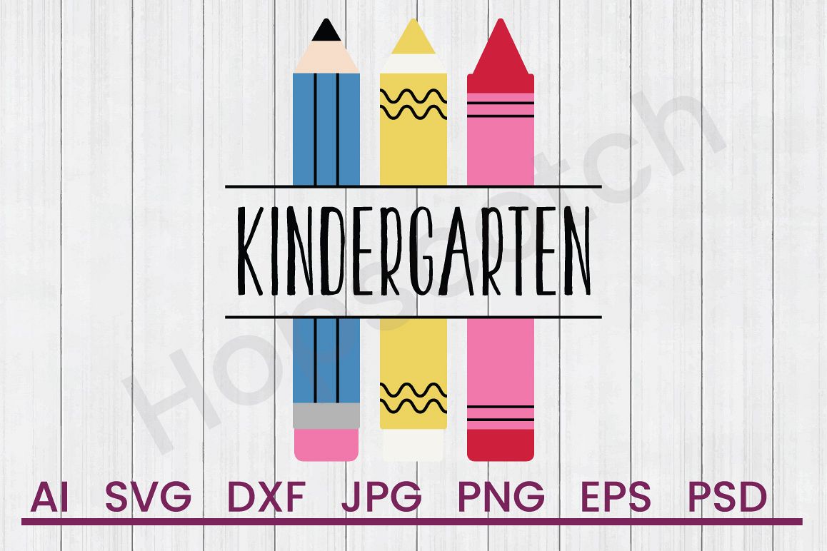 Crayons SVG, Kindergarten SVG, DXF File, Cuttatable File example image 1
