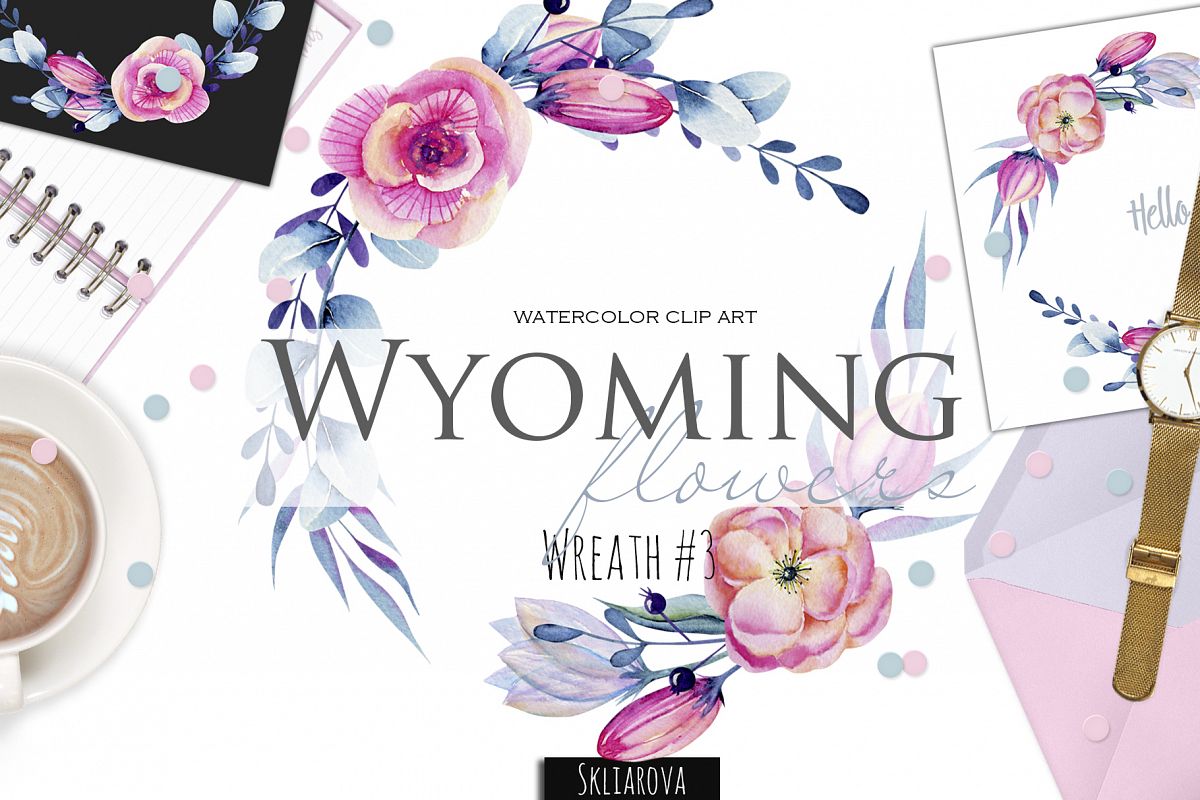 Wyoming flowers. Wreath #3 example image 1