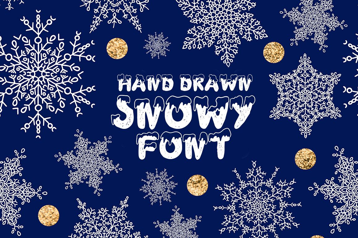 Handdrawn snowy display font example image 1
