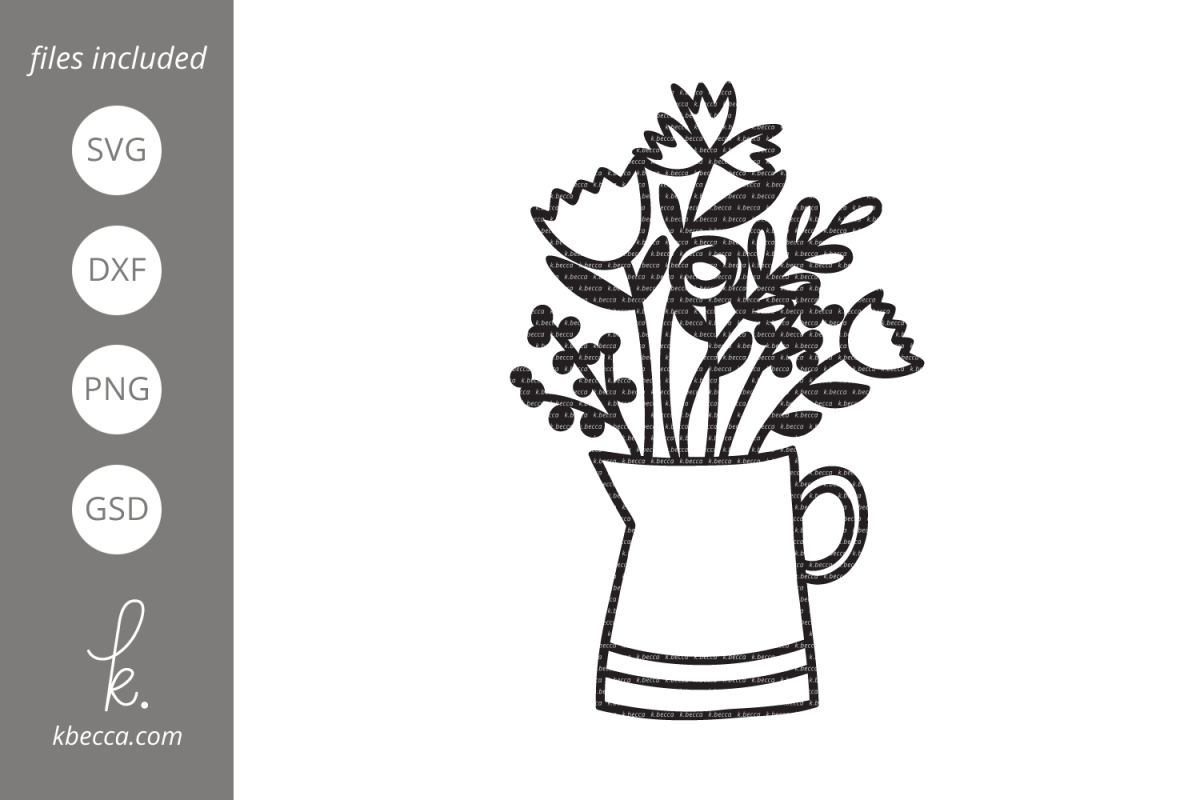 Flowers Vase Cut Files example image 1