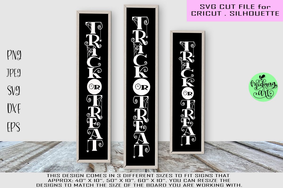 Trick or treat svg, halloween wood sign svg example image 1