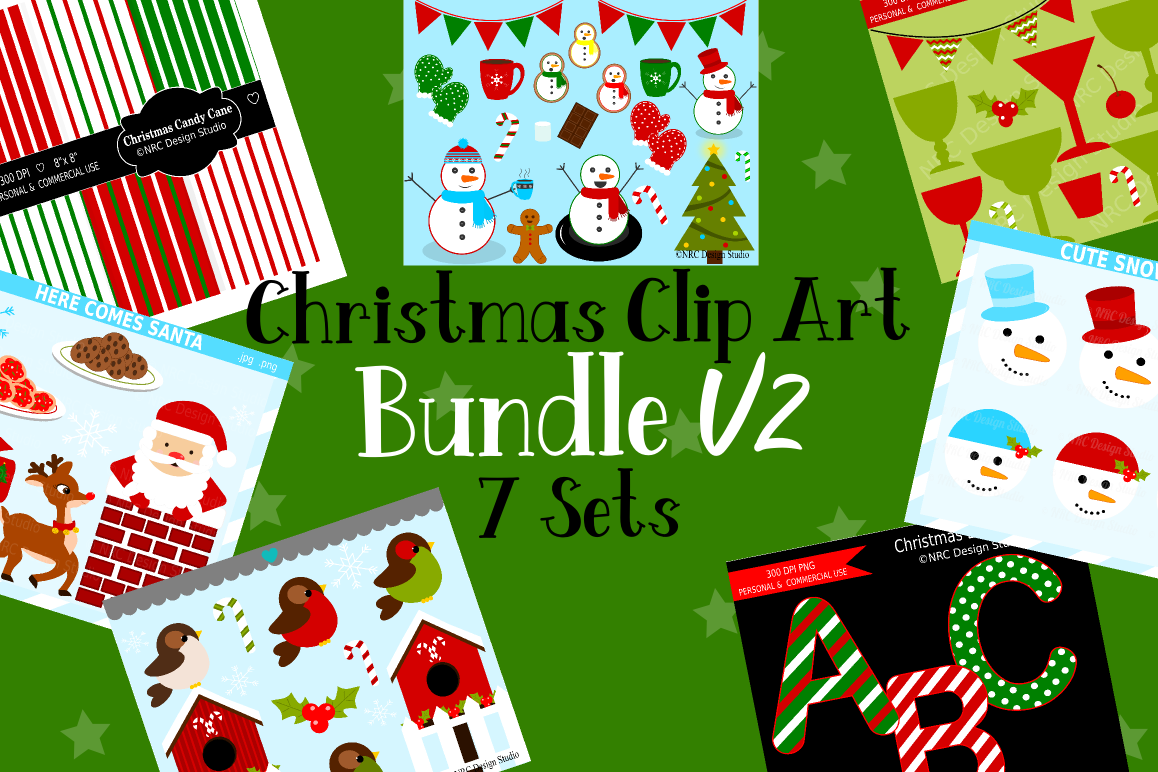 Christmas Clipart Graphics Bundle V2, Illustrations, Clipart example image 1