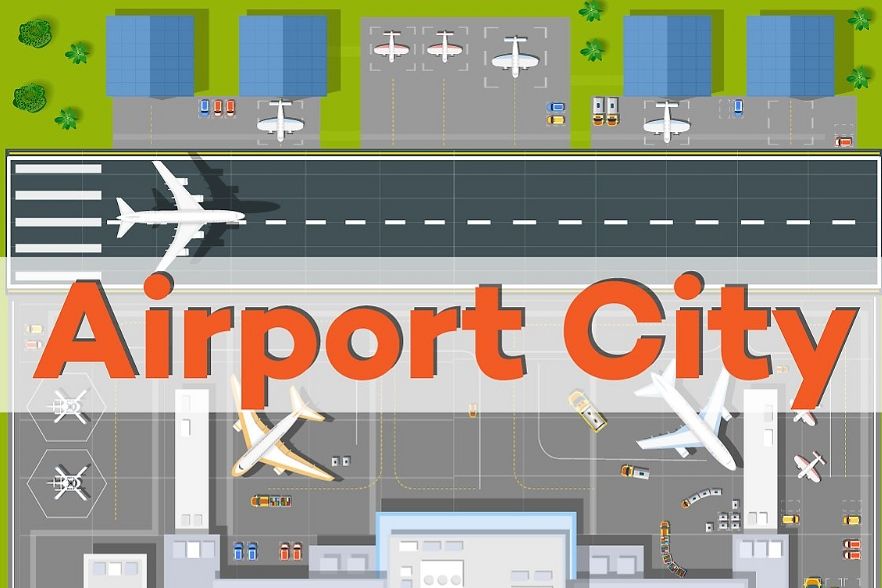 A large industrial city airport. example image 1