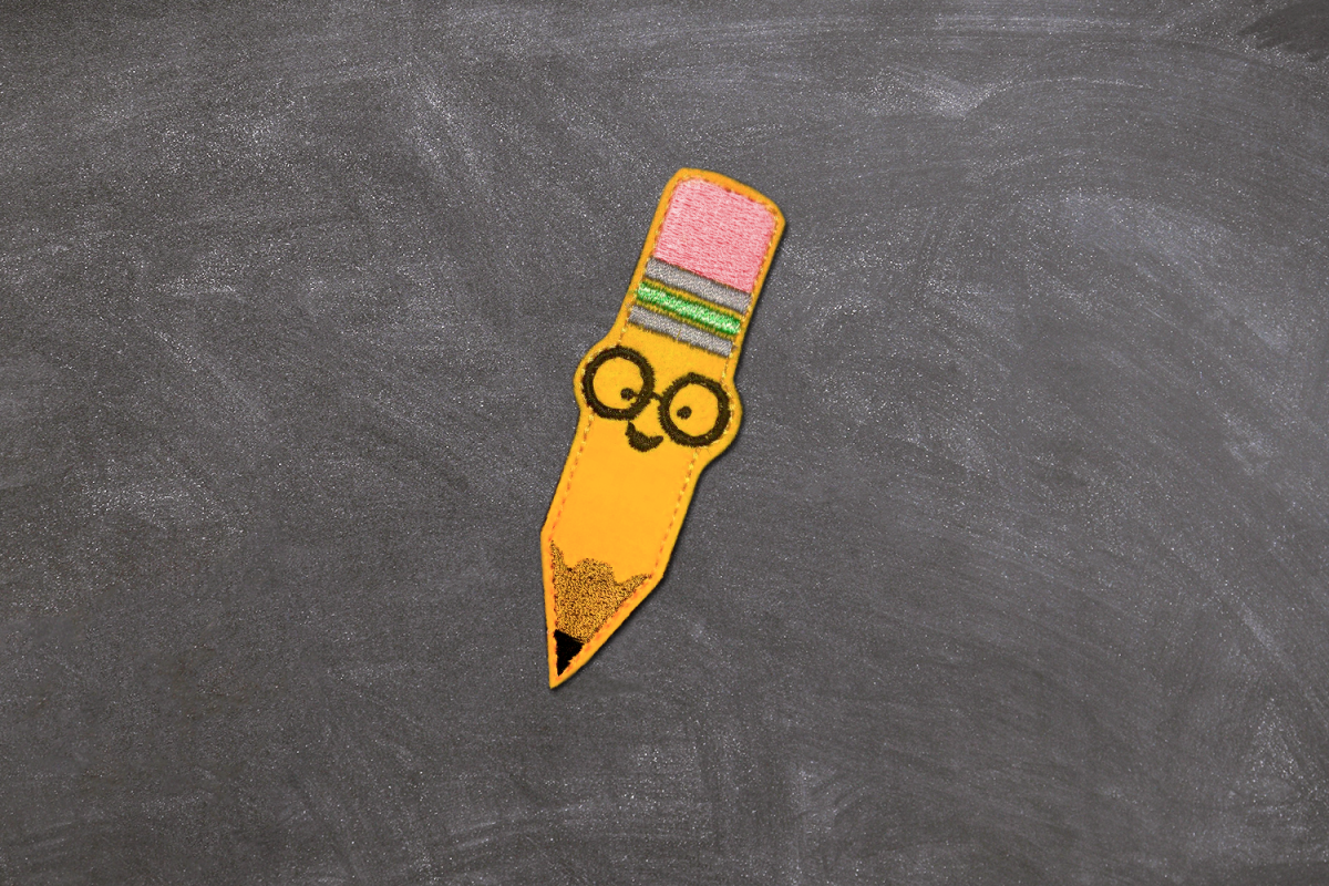 Pencil Nerd Feltie ITH in the Hoop Applique Embroidery example image 1